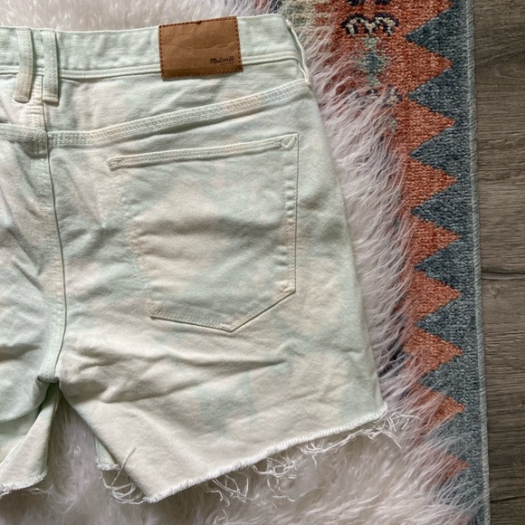 madewell denim shorts mint tie dye bleach cutoff jean shorts festival style - Picture 10 of 16